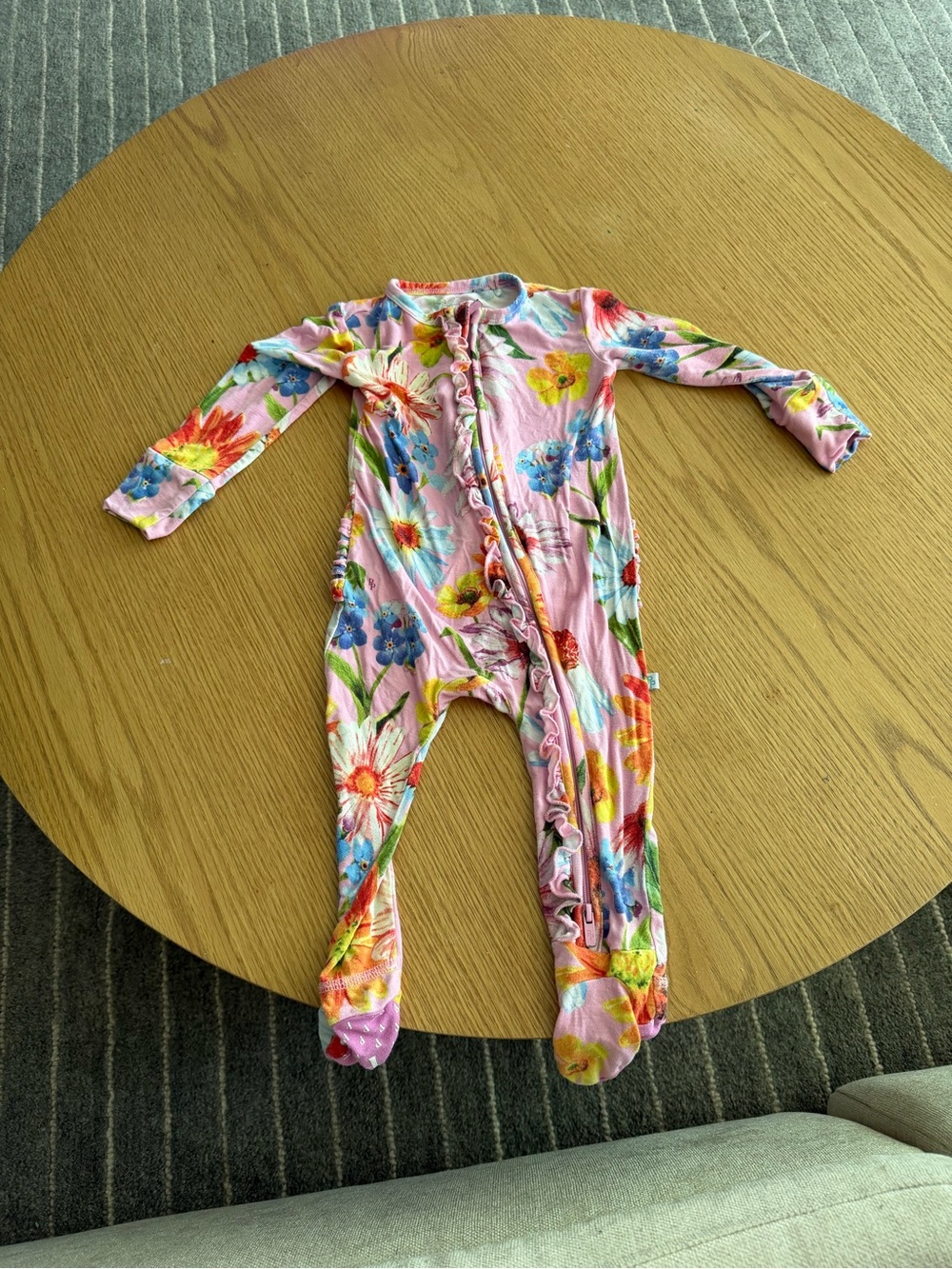 Posh Peanut Kaileigh Footie Ruffled Zippered One Piece